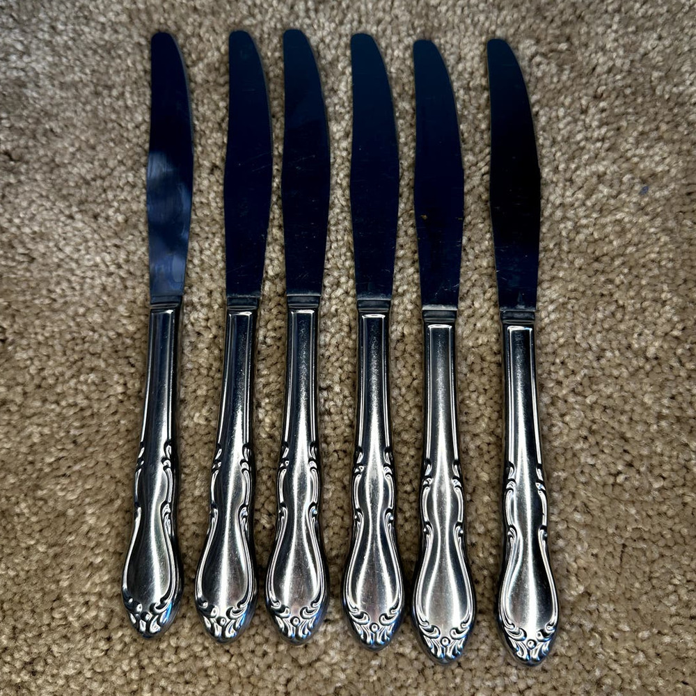 Simeon L & George H. Rogers Co. Oneida Ltd Homestead Silverplate Knife 6 Pc Set